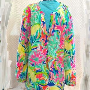 Lilly Pulitzer Elsa Silk Pullover Blouse